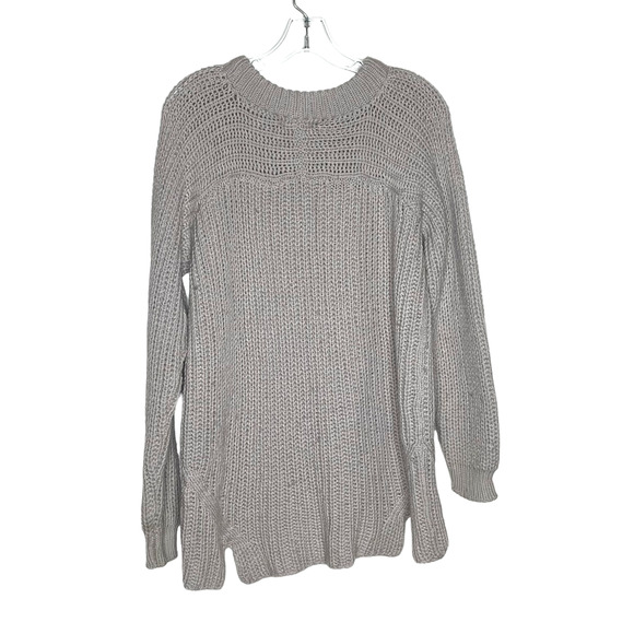 Chunky Wool Fisherman Sweater 100% Wool Gray Hand Knit Style Small Macaela Greg - Picture 7 of 7